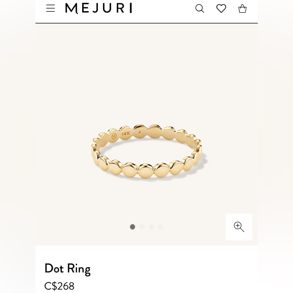 Mejuri Dot ring 14k solid gold size 7 - Picture 1 of 4
